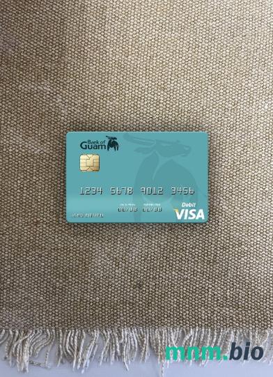 Marshall Islands bank of Guam visa obciążyć card wygląd fotograficzny skan PSD + zdjęcie